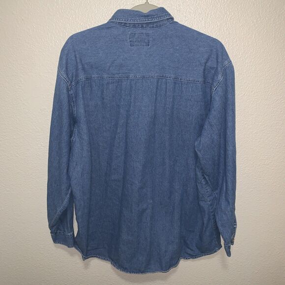 Casual Corner Annex Women’s Denim Shirt Size XL Blue Christmas Bears - Picture 3 of 6